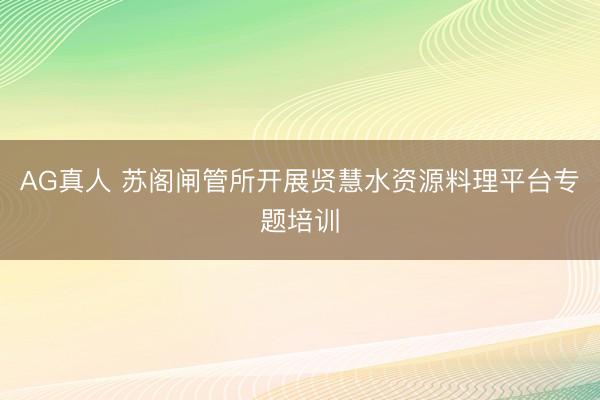 AG真人 苏阁闸管所开展贤慧水资源料理平台专题培训