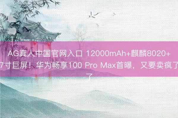 AG真人中国官网入口 12000mAh+麒麟8020+7寸巨屏！华为畅享100 Pro Max首曝，又要卖疯了