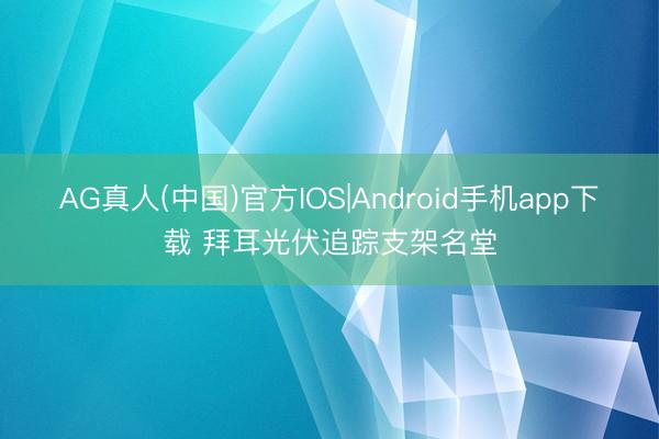 AG真人(中国)官方IOS|Android手机app下载 拜耳光伏追踪支架名堂