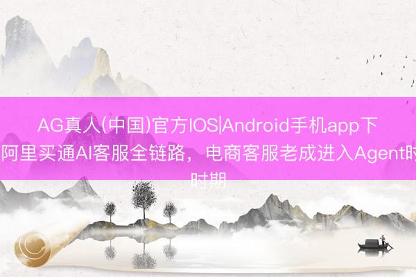 AG真人(中国)官方IOS|Android手机app下载 阿里买通AI客服全链路，电商客服老成进入Agent时期