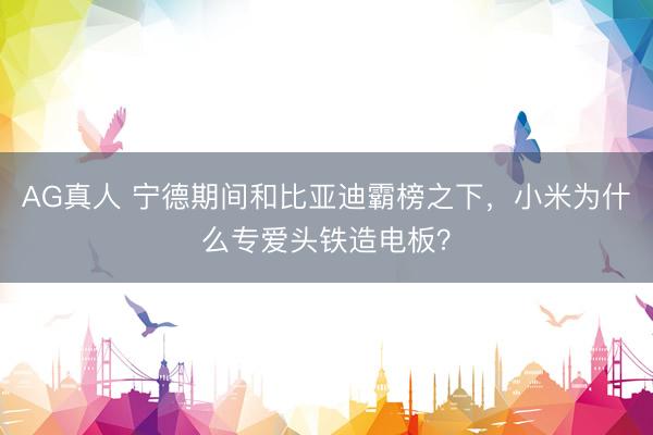 AG真人 宁德期间和比亚迪霸榜之下，小米为什么专爱头铁造电板？