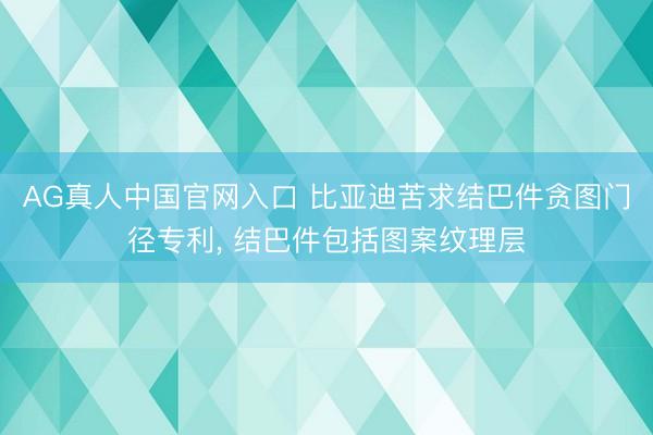 AG真人中国官网入口 比亚迪苦求结巴件贪图门径专利， 结巴件包括图案纹理层
