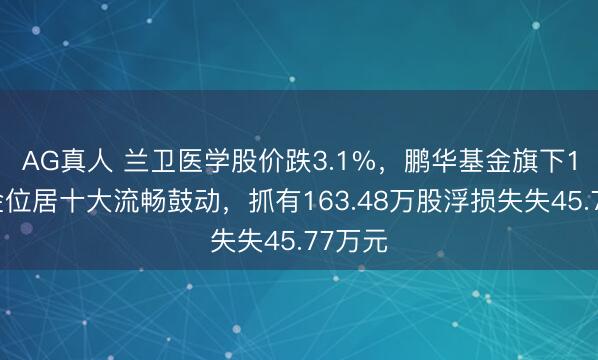 AG真人 兰卫医学股价跌3.1%，鹏华基金旗下1只基金位居十大流畅鼓动，抓有163.48万股浮损失失45.77万元