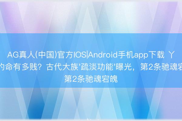 AG真人(中国)官方IOS|Android手机app下载 丫鬟的命有多贱？古代大族'疏淡功能'曝光，第2条驰魂宕魄