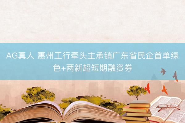 AG真人 惠州工行牵头主承销广东省民企首单绿色+两新超短期融资券
