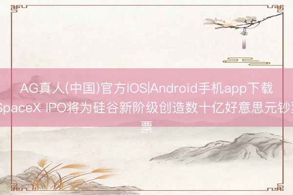 AG真人(中国)官方IOS|Android手机app下载 SpaceX IPO将为硅谷新阶级创造数十亿好意思元钞票